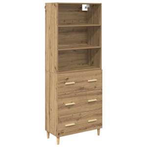 Vysoký bufet Artisanový dub 69,5 x 32,5 x 180 cm - obrázek 2
