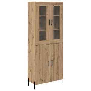 Vysoký bufet Artisanový dub 69,5 x 34 x 180 cm kompozitní dřevo - obrázek 2