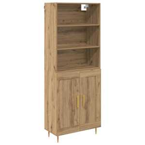 Vysoký bufet Artisanový dub 69,5 x 34 x 180 cm kompozitní dřevo - obrázek 2