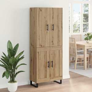 Vysoký bufet 2 pcs Artisanový dub 69,5 x 34 x 180 cm - obrázek 4