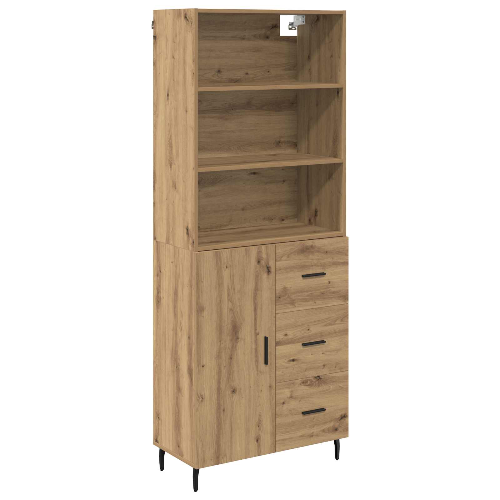 Thumbnail - vidaXL Highboard mit Schubladen Artisan-Eiche 69,5 x 34 x 180 cm