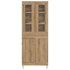 Vysoký bufet 2 pcs Artisanový dub kompozitní dřevo - obrázek 8
