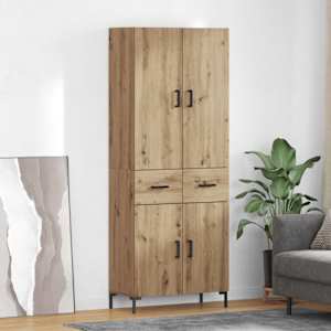 Vysoký bufet Artisanový dub 69,5 x 34 x 180 cm kompozitní dřevo - obrázek 1