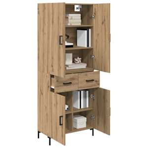 Vysoký bufet Artisanový dub 69,5 x 34 x 180 cm kompozitní dřevo - obrázek 3
