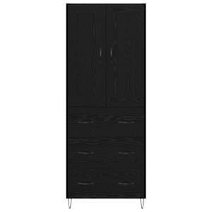 Vysoký bufet Černý dub 69,5 x 34 x 180 cm kompozitní dřevo - obrázek 8