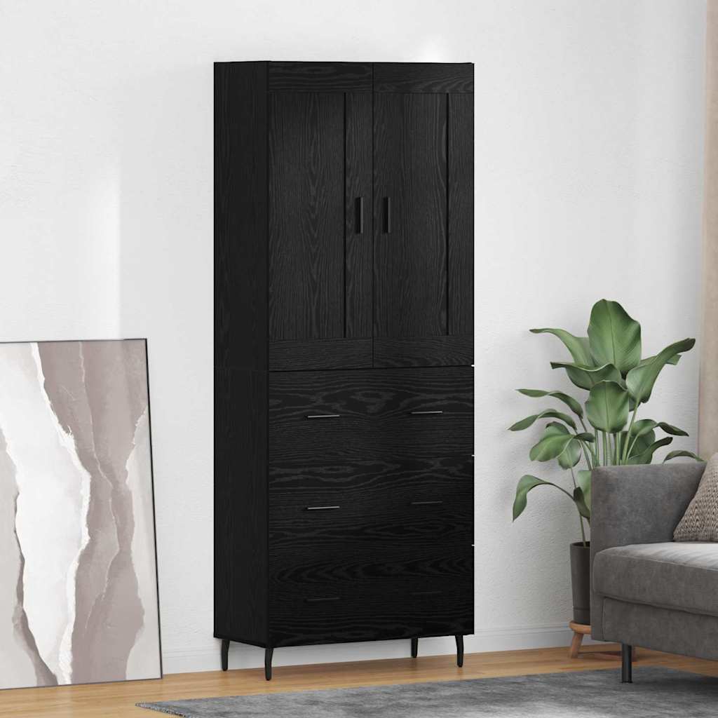 Mobilă și Mobilier - Bufet 2 pcs Stejar Negru 69,5 x 34 x 180 cm Lemn compozit