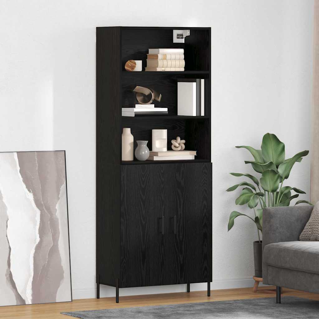 Mobilă și Mobilier - Bufet 2 pcs Stejar Negru 69,5 x 34 x 180 cm Lemn compozit