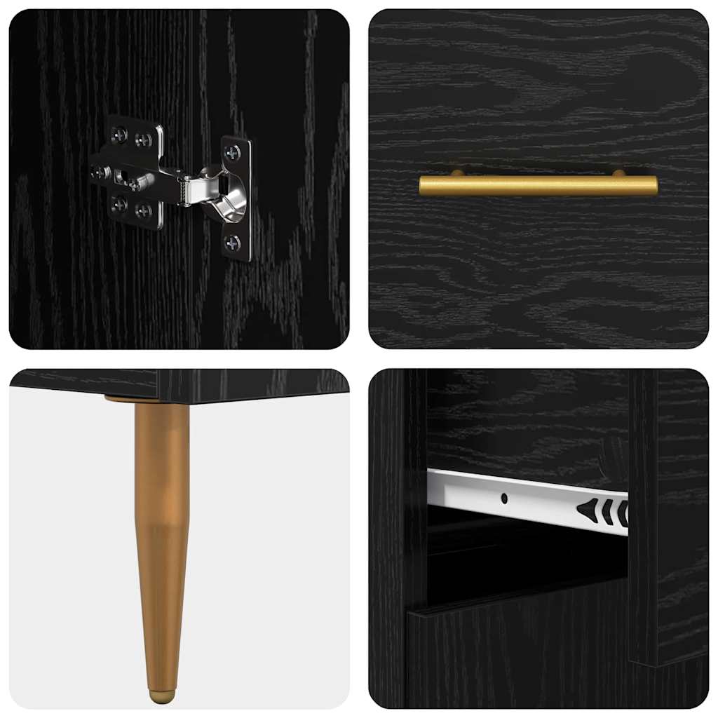 Bufet cu sertar Stejar Negru 69,5 x 34 x 180 cm Lemn compozit [10]