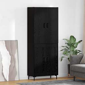 Vysoký bufet Černý dub 69,5 x 34 x 180 cm kompozitní dřevo - obrázek 1
