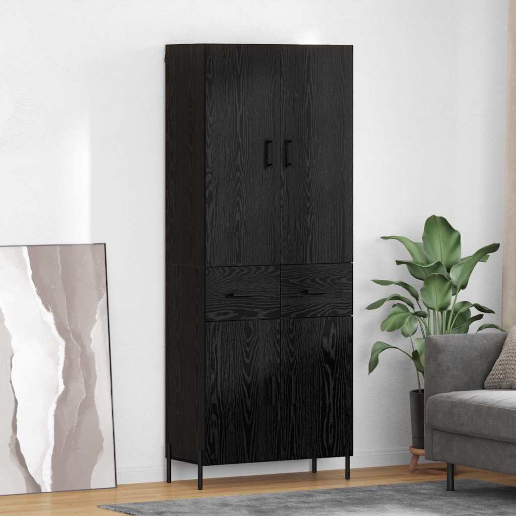 Mobilă și Mobilier - Bufet Pe perete Stejar Negru 69,5 x 34 x 180 cm Lemn compozit