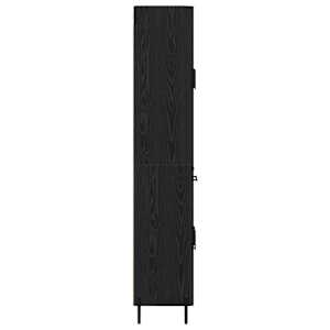 Vysoký bufet Černý dub 69,5 x 34 x 180 cm kompozitní dřevo - obrázek 9