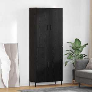 Vysoký bufet Černý dub 69,5 x 34 x 180 cm kompozitní dřevo - obrázek 1