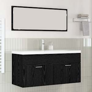 Koupelnová skříň Černý dub 100 x 38,5 x 46 cm kompozitní dřevo - obrázek 1