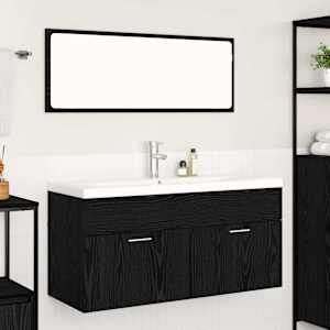 Koupelnová skříň Černý dub 100 x 38,5 x 46 cm kompozitní dřevo - obrázek 4