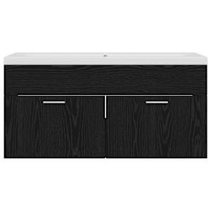 Koupelnová skříň Černý dub 100 x 38,5 x 46 cm kompozitní dřevo - obrázek 7