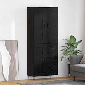 Vysoký bufet Černý dub 69,5 x 34 x 180 cm kompozitní dřevo - obrázek 1