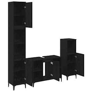 Sada koupelnového nábytku 3 pcs Černý dub Kompozitní dřevo - obrázek 8