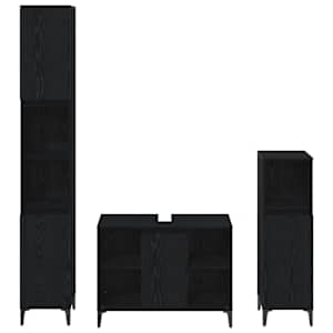 Sada koupelnového nábytku 3 pcs Černý dub Kompozitní dřevo - obrázek 9