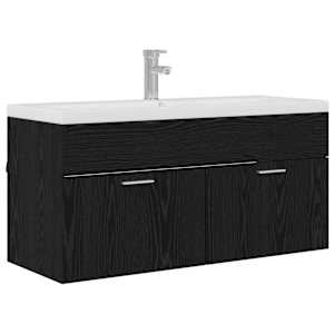 Koupelnová skříň Černý dub 100 x 38,5 x 46 cm kompozitní dřevo - obrázek 2