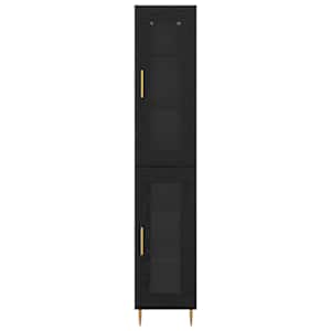 Vysoký bufet 2 pcs Černý dub Sklo - obrázek 8