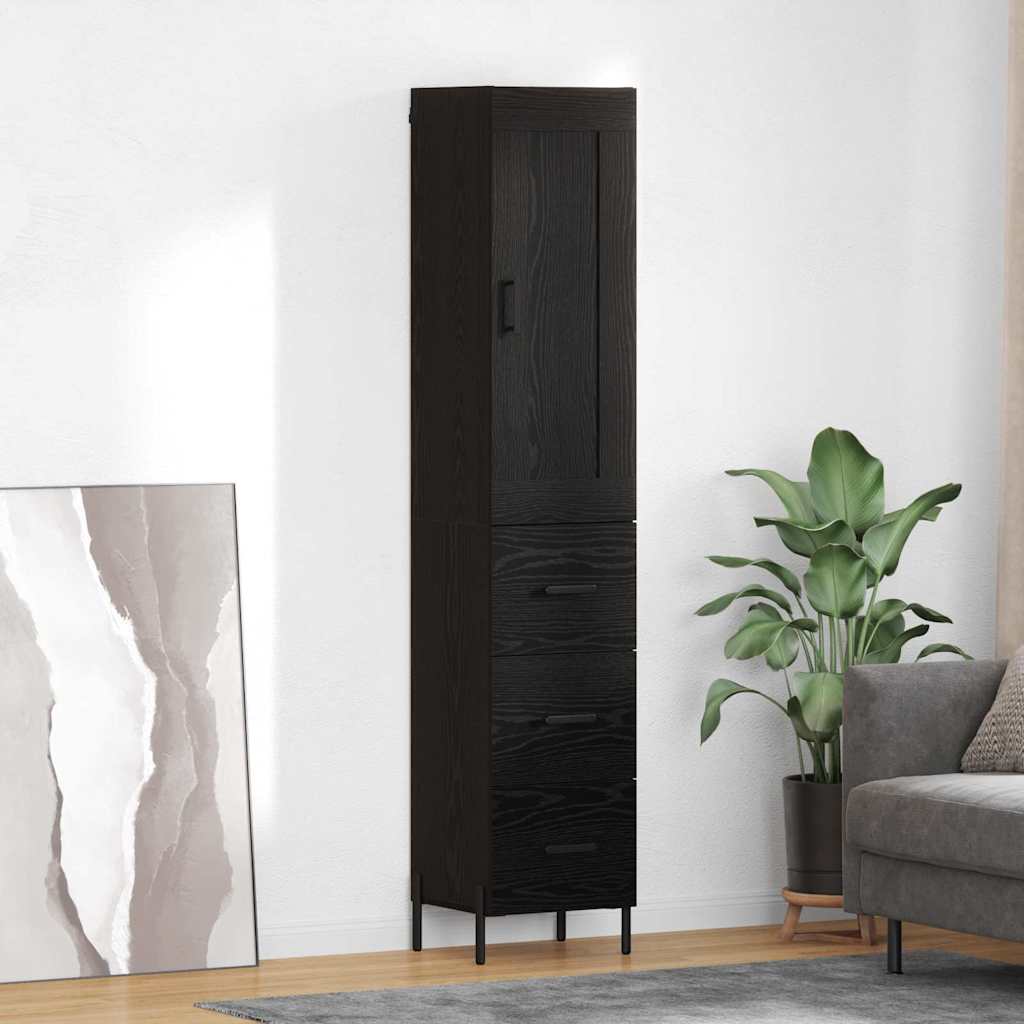 Thumbnail - vidaXL Highboard Schwarz Eichen-Optik 34,5 x 34 x 180 cm Holzwerkstoff