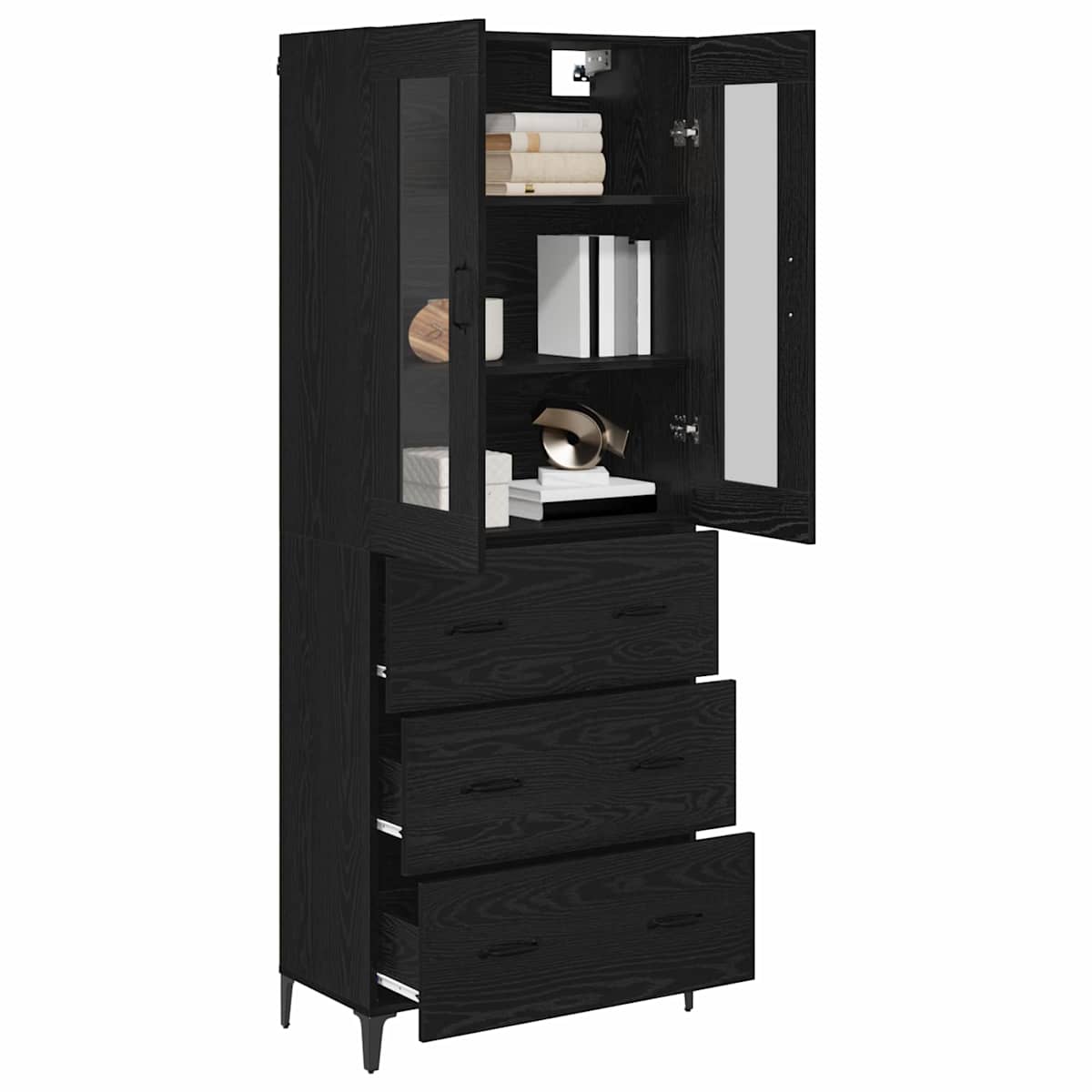 Highboard 69,5 x 34 x 180 cm Konstrueret træ - Billede 3