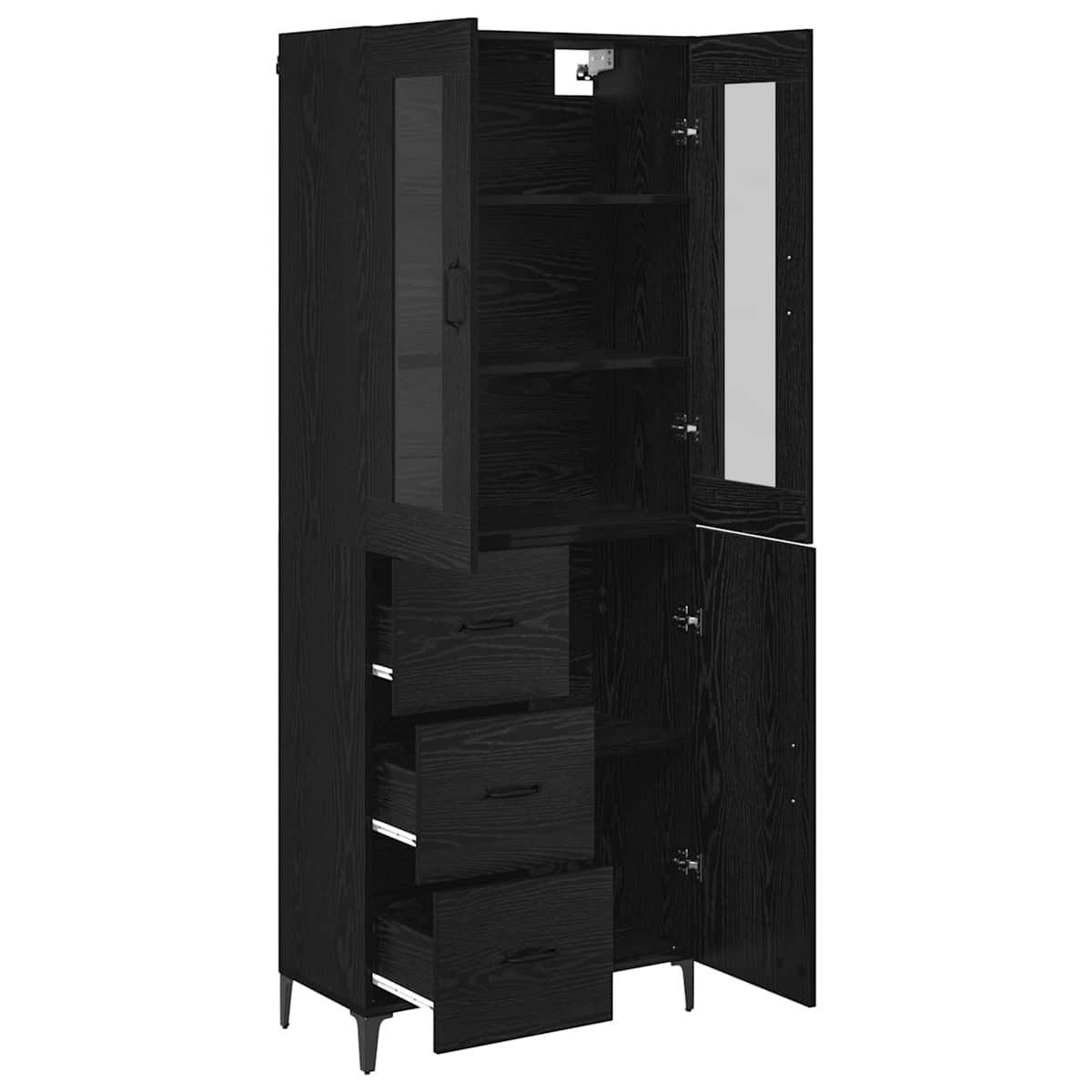 Highboard 69,5 x 34 x 180 cm Konstrueret træ - Billede 5