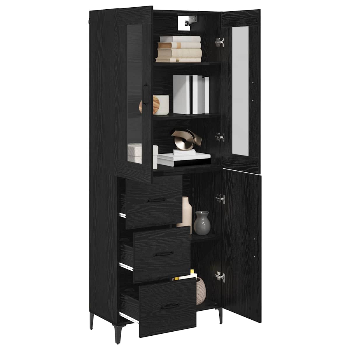 Highboard 69,5 x 34 x 180 cm Konstrueret træ - Billede 3