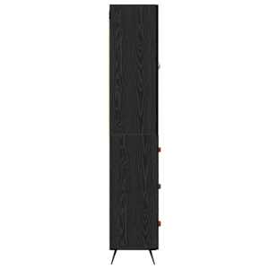 Vysoký bufet Černý dub 69,5 x 34 x 180 cm kompozitní dřevo - obrázek 9