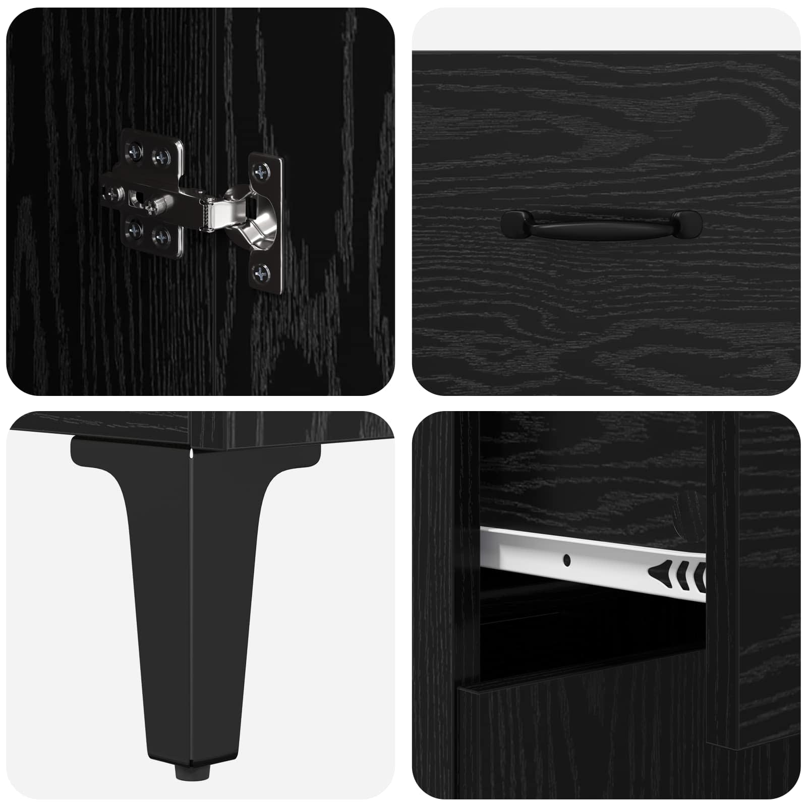 Bufet Pe perete Stejar Negru 69,5 x 34 x 180 cm Lemn compozit [10]