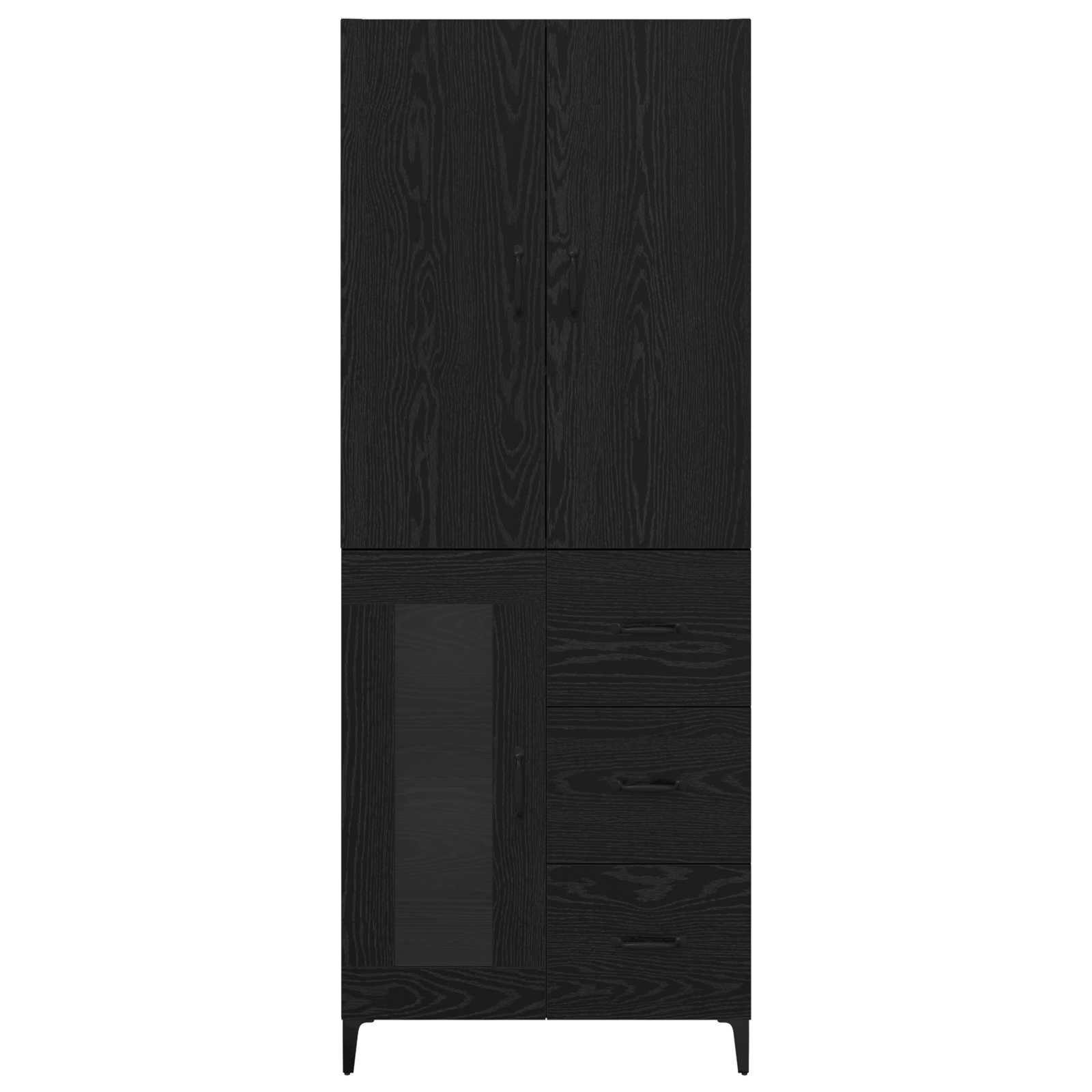 Bufet Pe perete Stejar Negru 69,5 x 34 x 180 cm Lemn compozit [7]