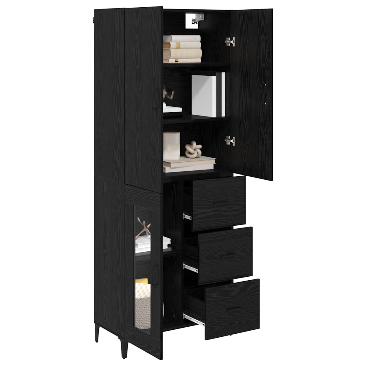 Highboard 69,5 x 34 x 180 cm Konstrueret træ - Billede 3
