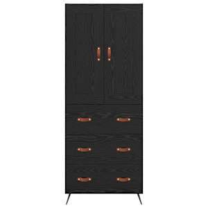 Vysoký bufet Černý dub 69,5 x 34 x 180 cm kompozitní dřevo - obrázek 8