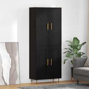 Vysoký bufet Černý dub 69,5 x 34 x 180 cm kompozitní dřevo - obrázek 1