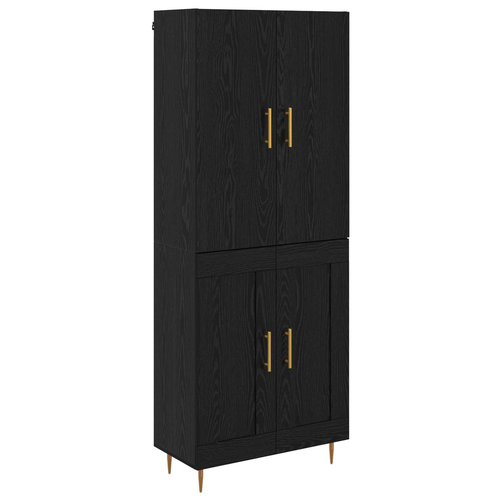 vidaXL Highboard met lade Oud Hout 69,5 x 31 x 115 cm Bewerkt hout, Moderne rechthoekige opbergkast, sterke hoge kast met vierkante metalen poten, perfecte oplossing voor je woonkamer