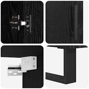 Vysoký bufet 2 pcs Černý dub 69,5 x 34 x 180 cm - obrázek 11
