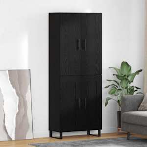 Vysoký bufet 2 pcs Černý dub 69,5 x 34 x 180 cm - obrázek 1