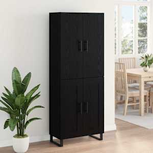 Vysoký bufet 2 pcs Černý dub 69,5 x 34 x 180 cm - obrázek 4