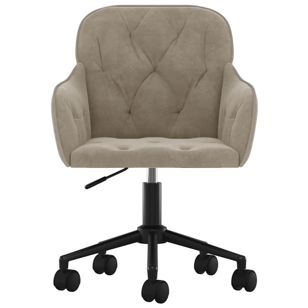 Office Chair with Wheel Light Grey 56 x 61.5 x 72 cm Velvet - Image 3