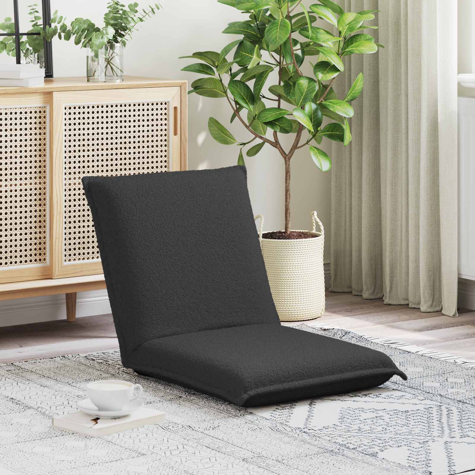 Gulvstol Mørkegrå 54 x 64 x 59 cm Uldstof