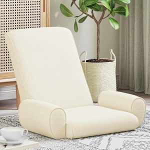 Tlorisni stol krema 68 x 51 x 56 cm Zrnati žamet