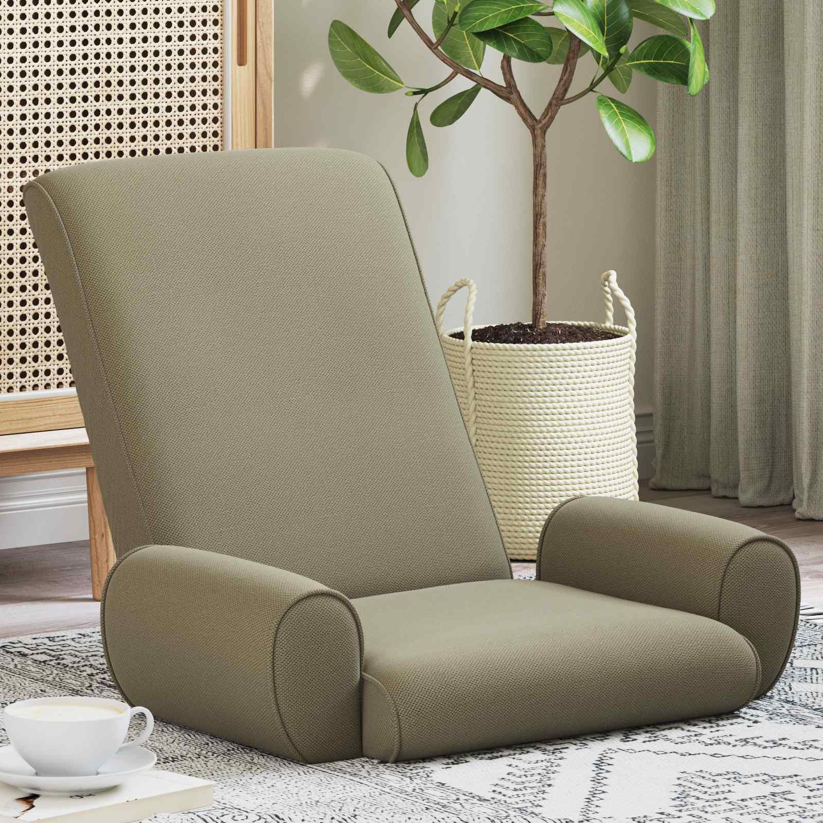 Gulvstol Kakifarvet 68 x 51 x 56 cm Kornet Velour