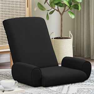 Tlorisni stol Črna 68 x 51 x 56 cm Zrnati žamet