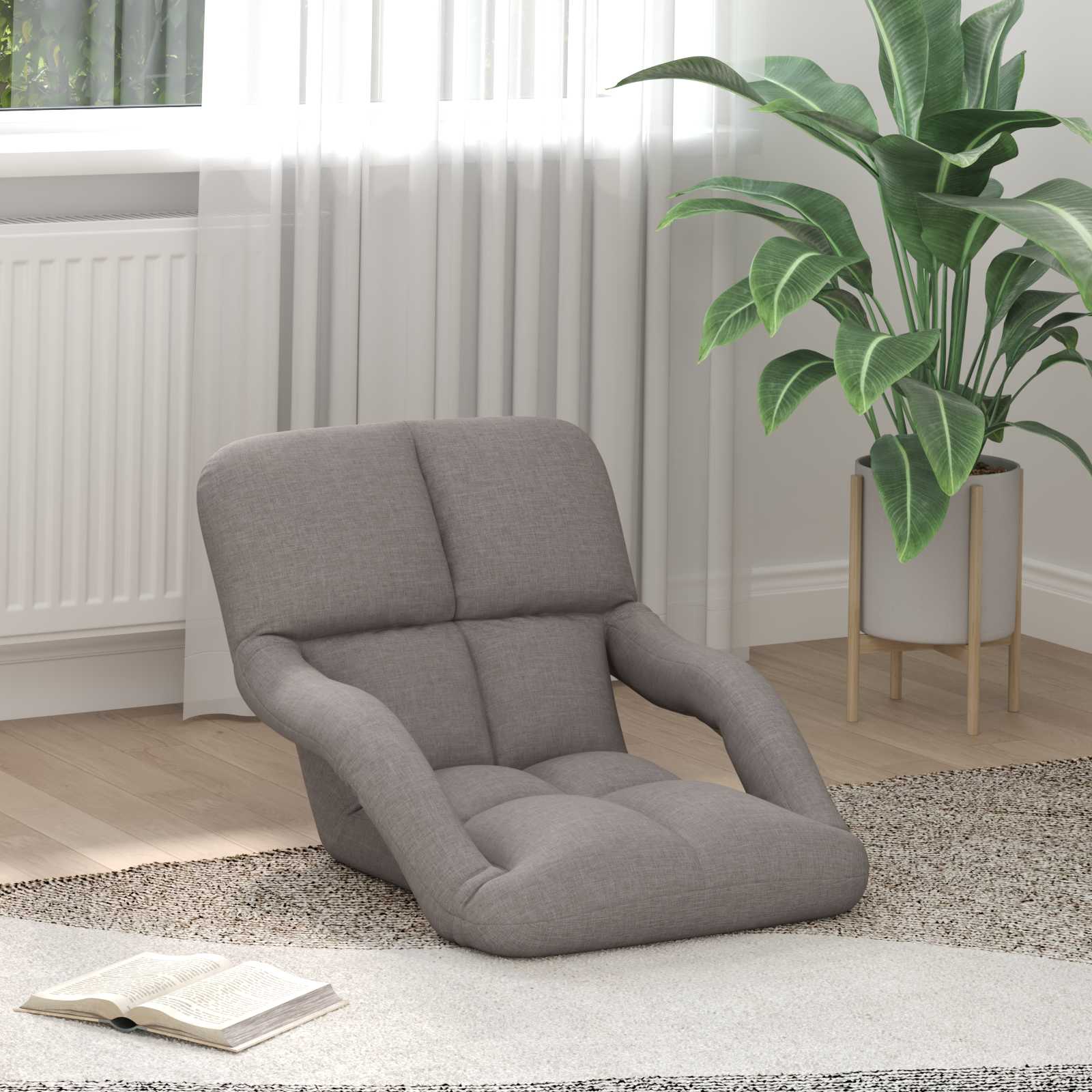 Justerbar Gulvstol Gråbrun 58 x 62 x 58 cm Stof