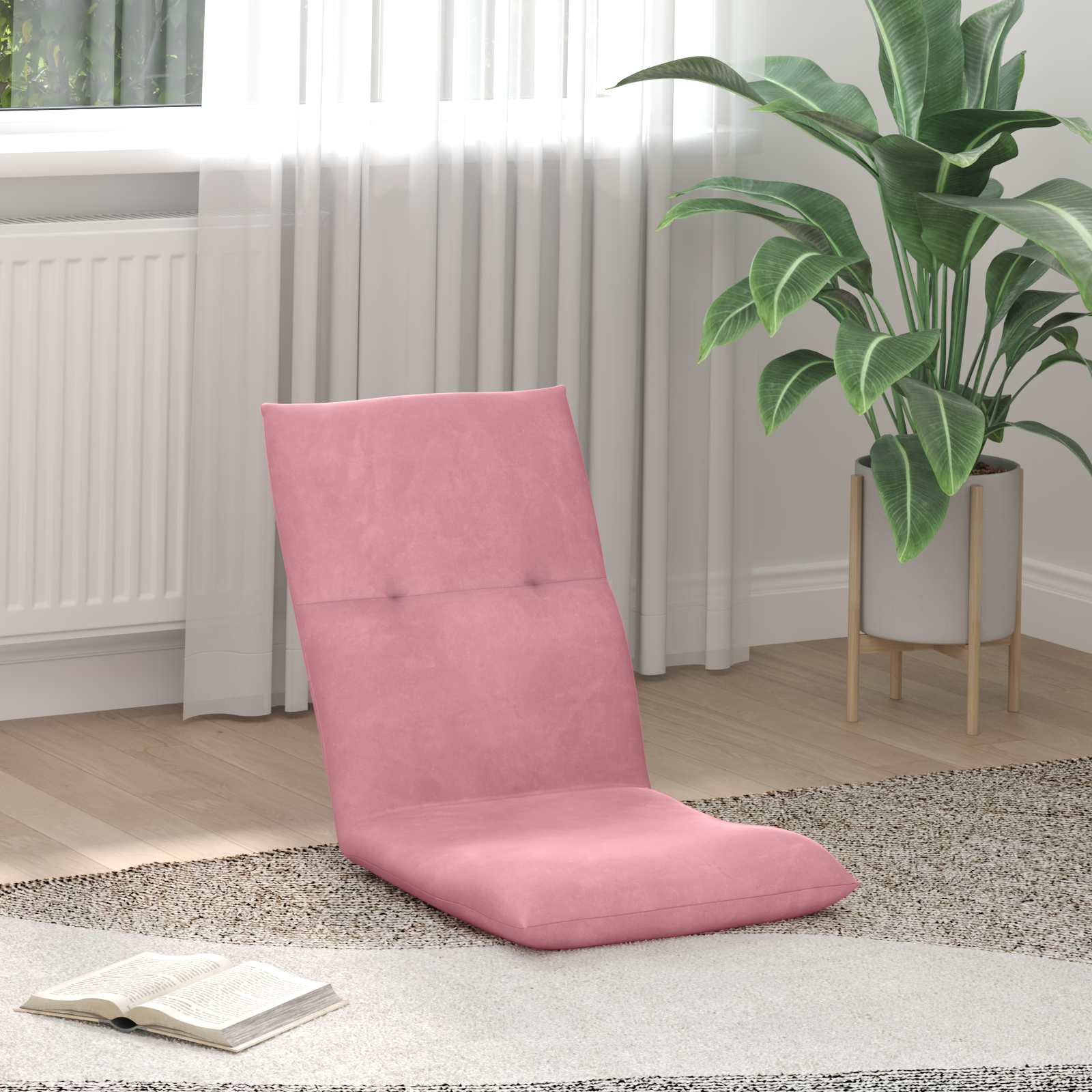 vidaXL Scaun de podea Roz 46 x 50 x 61 cm Catifea