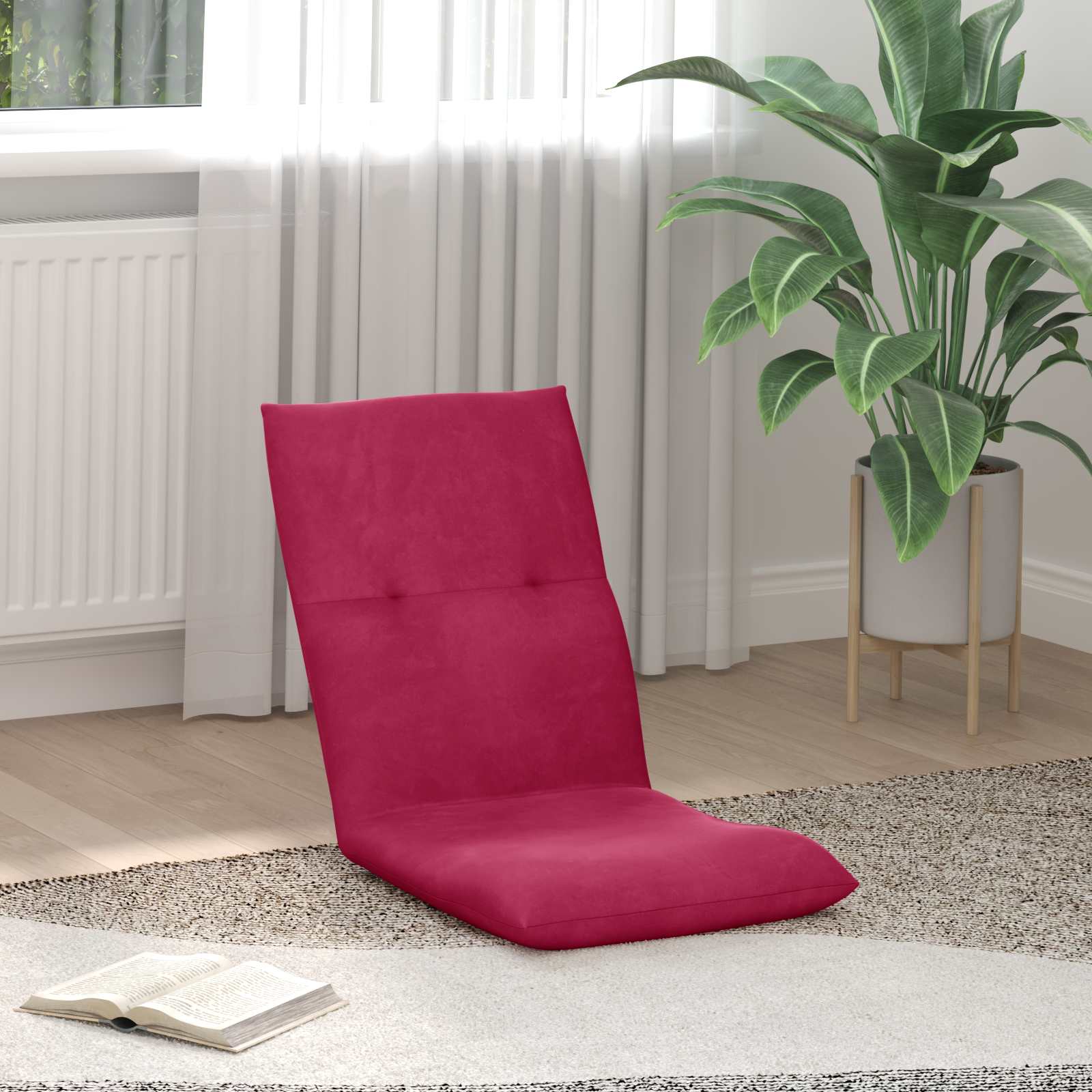 vidaXL Scaun de podea Roșu Vin 46 x 50 x 61 cm Catifea
