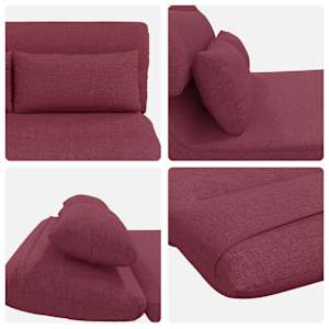 Nastavitelná podlahová židle Víno Červené Textil - obrázek 7