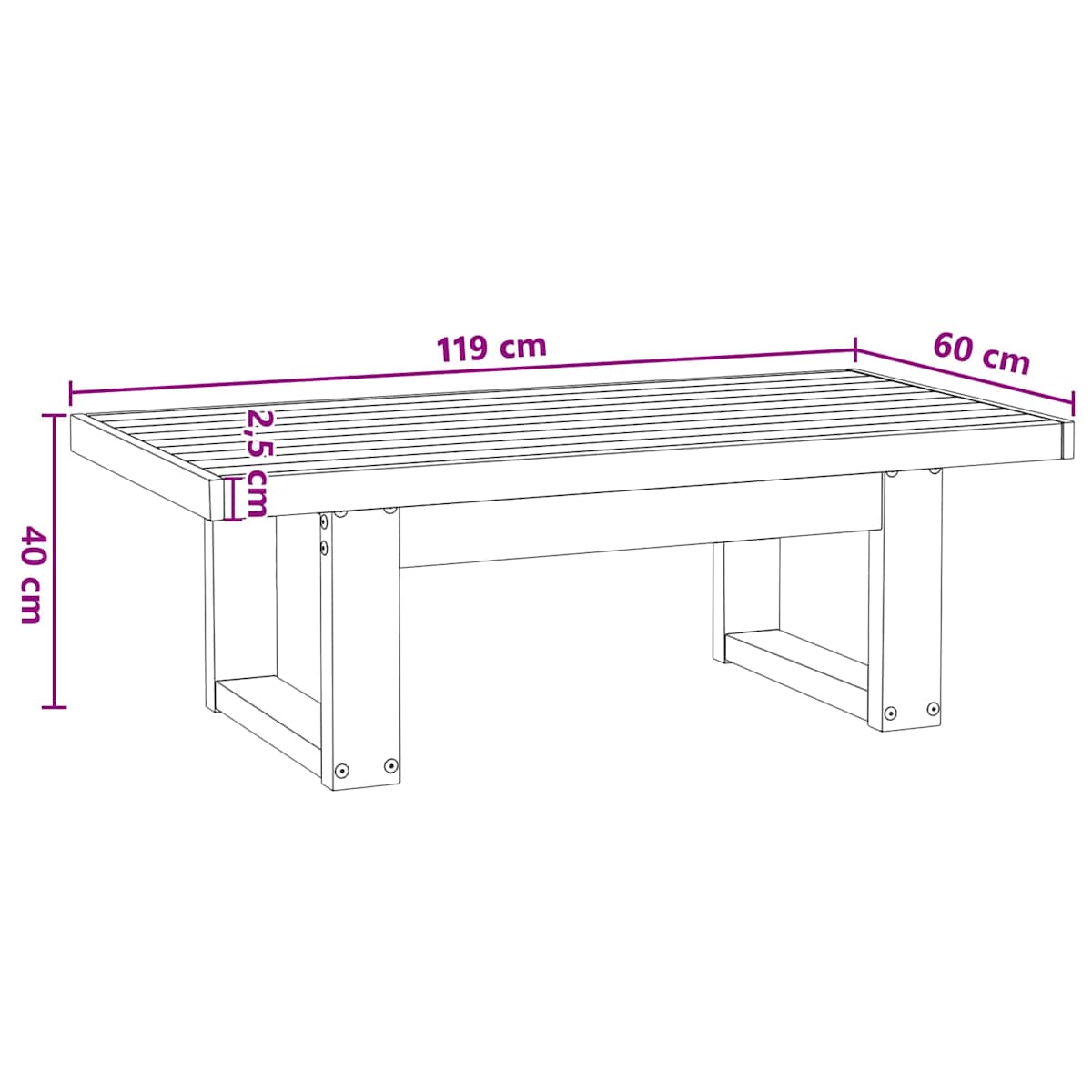 Sofabord NOAIN 119 x 60 x 40 cm Massivt fyrretræ - Billede 9