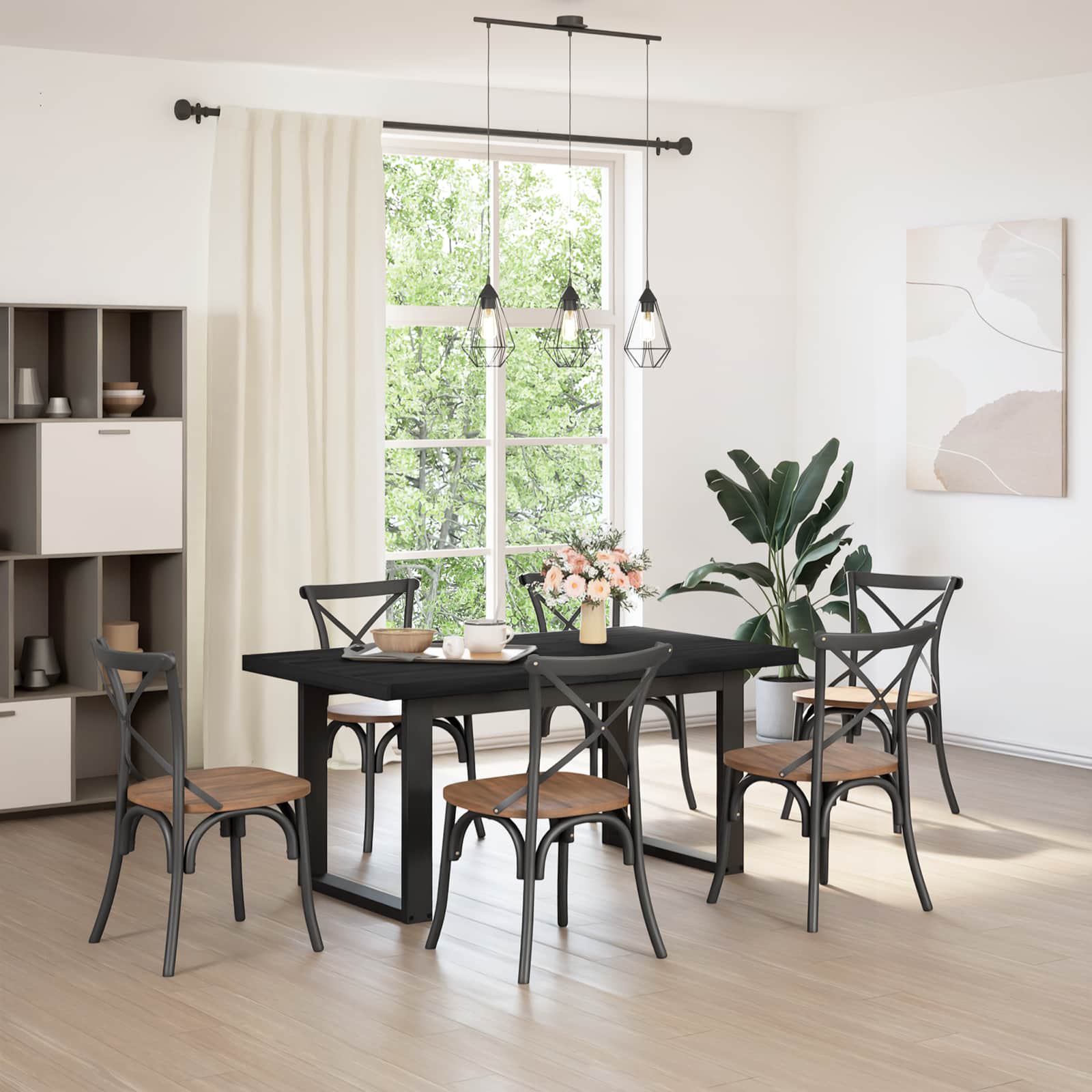 vidaXL Masă de dining NOAIN 160 cm Lemn masiv de pin Negru