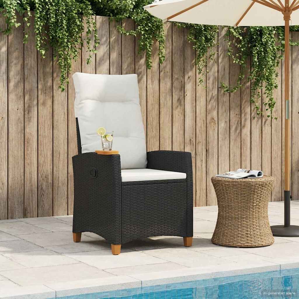 vidaXL Scaun reclinabil cu placă pentru ceai cu pernă 62 x 64 x 112 cm